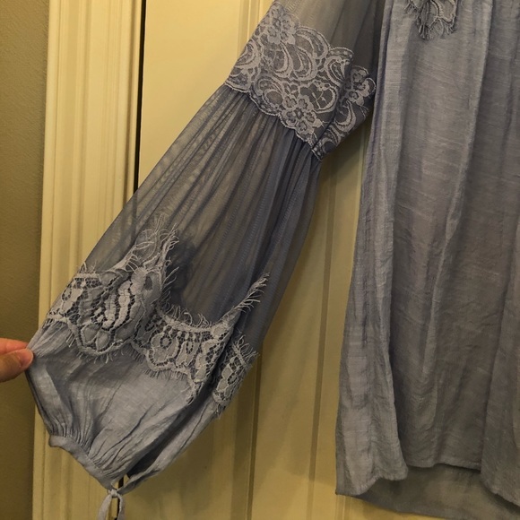 Entro periwinkle lace mesh blouse - Picture 3 of 5